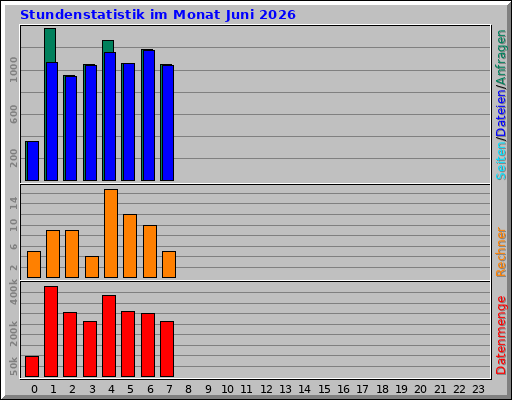 Stundenstatistik im Monat Juni 2026